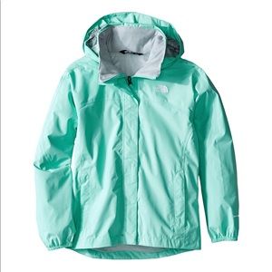 North Face Girls Raincoat Large 14/16 aqua/blue